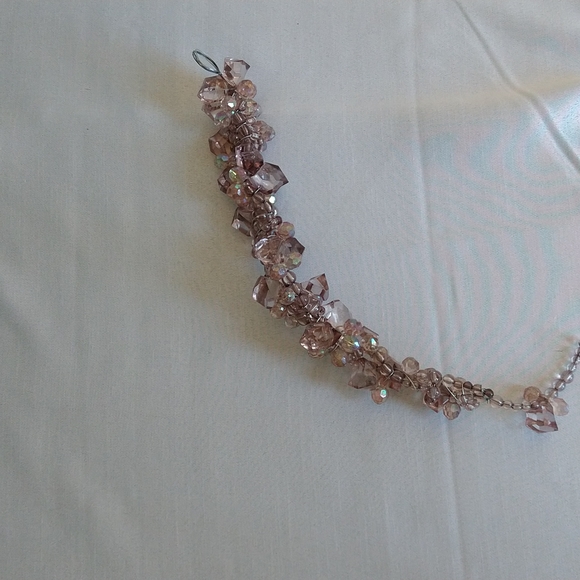 - Light clear purple topaz irradescent beaded hanging crystal decor - Picture 5 of 5